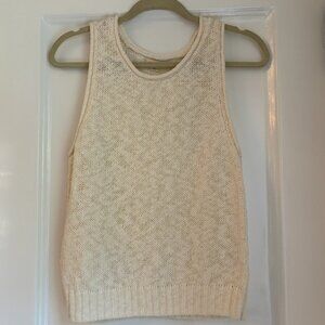 Unsubscribed Cream Knit Sweater Tank Top - Medium